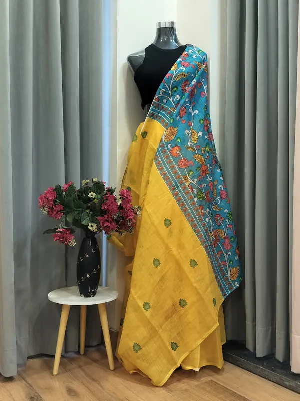 Yellow_Spring_Mul_Cotton_Saree_For_Women
