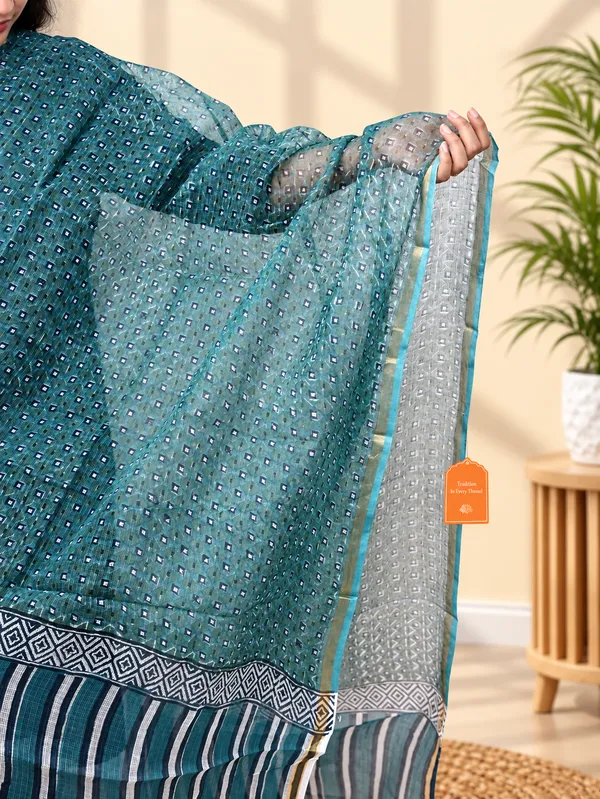 Blue_Hand_Block_Print_Cotton_Dupatta_For_Women