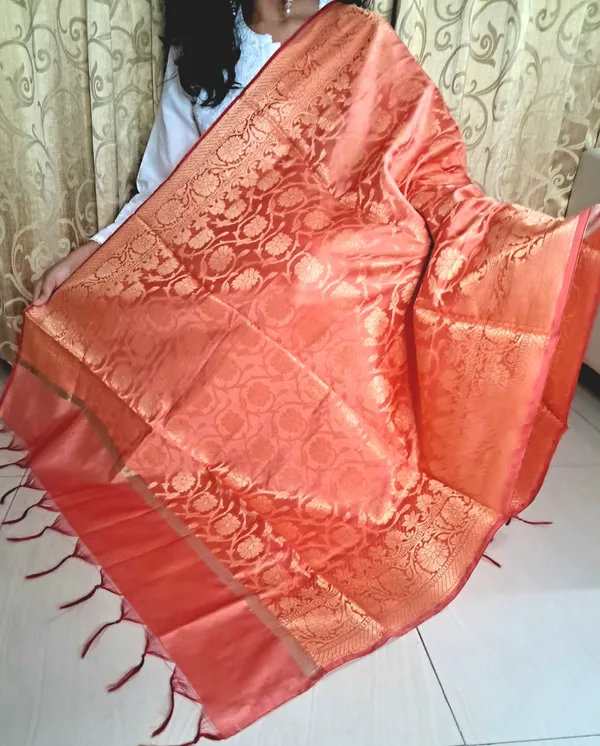 Orange_Banarasi_Silk_Premium_&_Elegant_Dupatta_For_Women