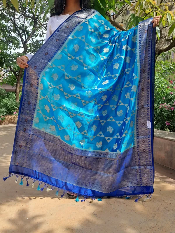 Blue_Banarsi_Silk_Premium_&_Elegant_Dupatta_For_Women