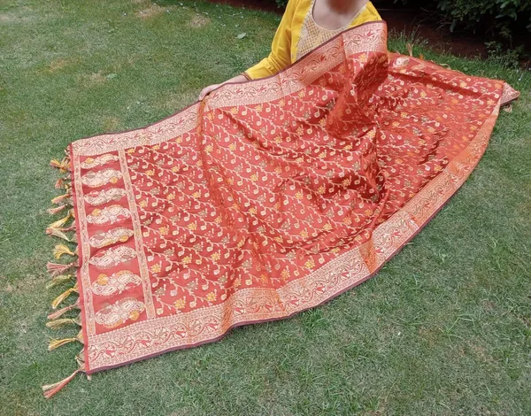 Orange_Banarasi_Silk_Premium_&_Elegant_Dupatta_For_Women