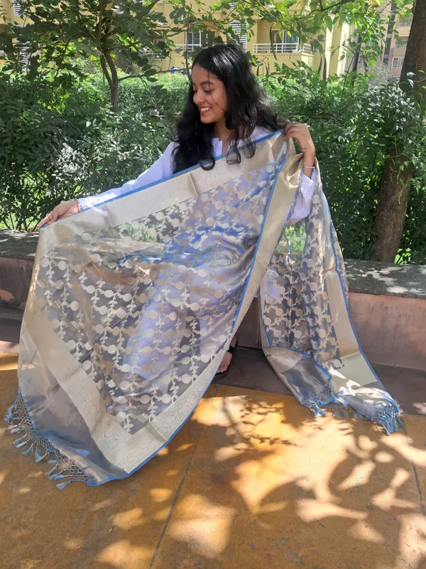Blue_Jacquard_Premium_&_Elegant_Dupatta_For_Women