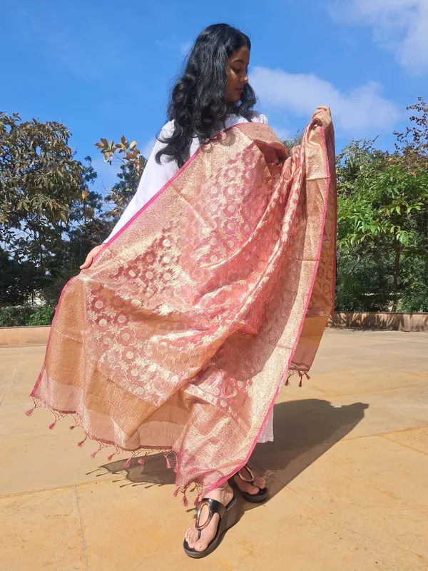 Pink_Tissue_Silk_Premium_&_Elegant_Dupatta_For_Women