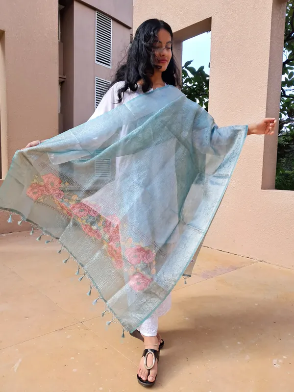 Blue_Tissue_Silk_Premium_&_Elegant_Dupatta_For_Women