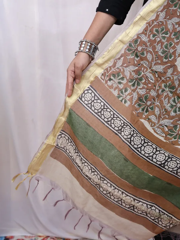 Brown_Hand_Block_Print_Cotton_Dupatta_For_Women