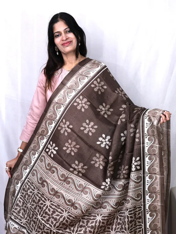 Brown_Chanderi_Silk_Premium_&_Elegant_Dupatta_For_Women