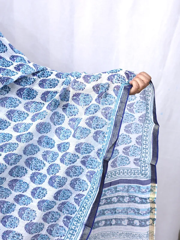 Blue_Hand_Block_Print_Cotton_Dupatta_For_Women