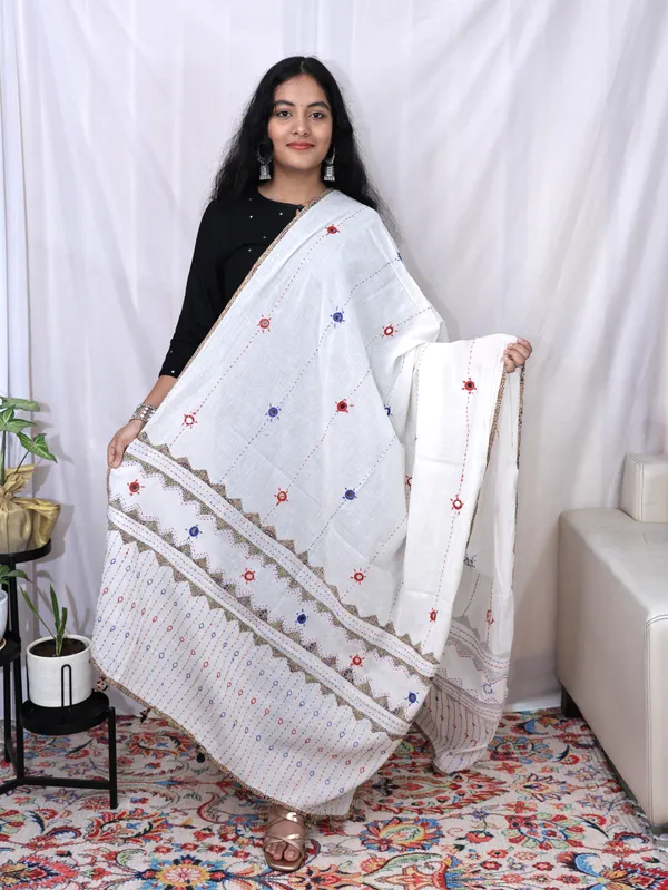 White_Cotton_Premium_&_Elegant_Dupatta_For_Women
