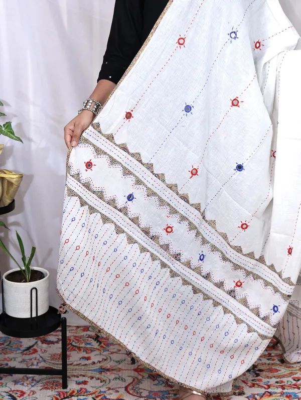 White_Cotton_Premium_&_Elegant_Dupatta_For_Women
