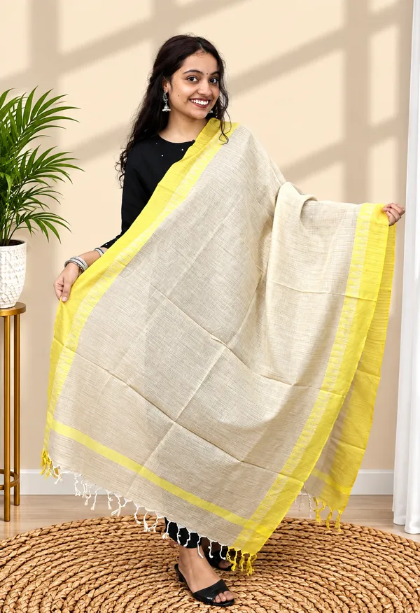 Temple_Border_Khadi_Dupatta