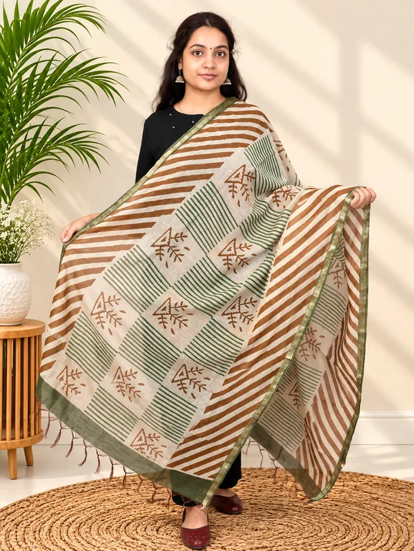 Chanderi_Fancy_Bagru_Print_Dupatta