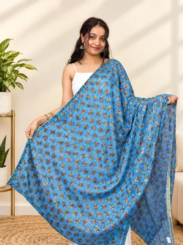 Blue_Color_Najneen_Gold_Funda_Dupatta_For_Women