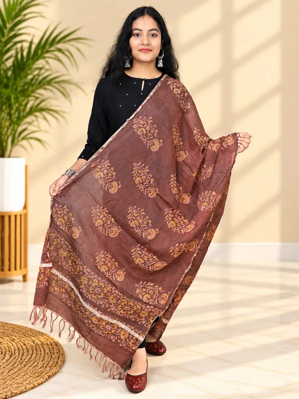 Brown_Chanderi_Premium_&_Elegant_Dupatta_For_Women