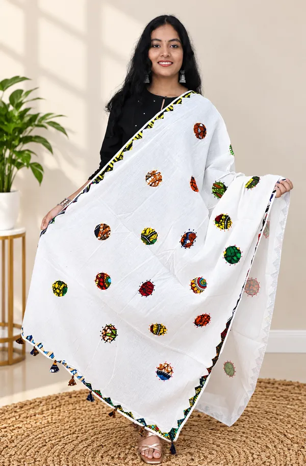 White_Cotton_Premium_&_Elegant_Dupatta_For_Women