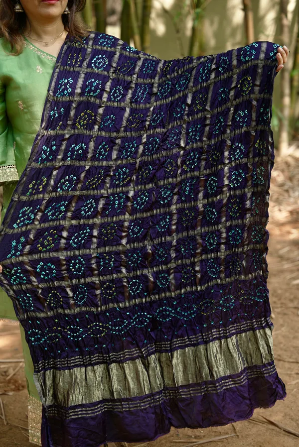 Handcrafted_Modal_Silk_Bandhani_Gharchola_Dupatta