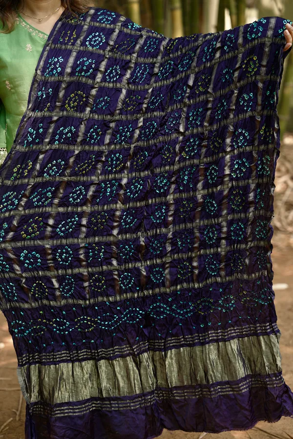 Handcrafted_Modal_Silk_Bandhani_Gharchola_Dupatta