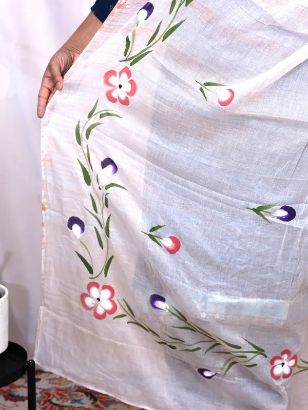 Off_White_Hand_Printed_Cotton_Elegant_Dupatta_For_Women