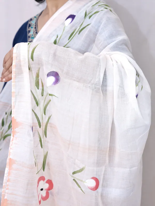 Off_White_Hand_Printed_Cotton_Elegant_Dupatta_For_Women
