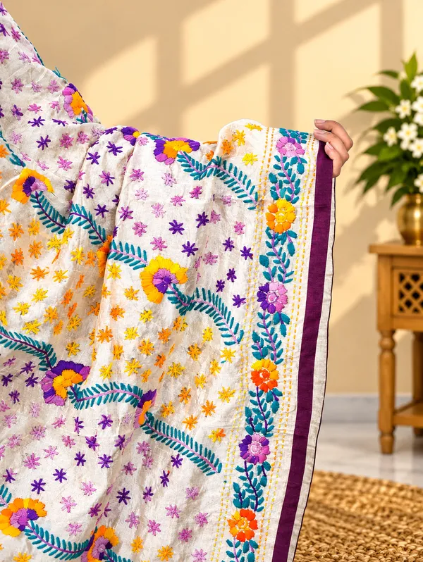 Assam_Silk_Phulkari_Dupatta