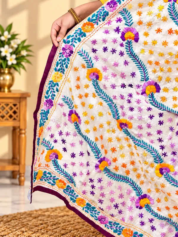 Assam_Silk_Phulkari_Dupatta
