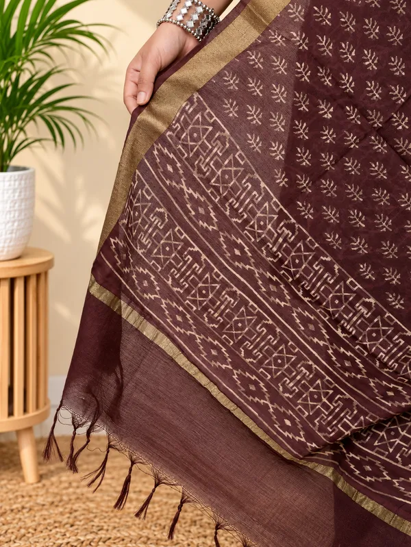 Brown_Chanderi_Silk_Premium_&_Elegant_Dupatta_For_Women