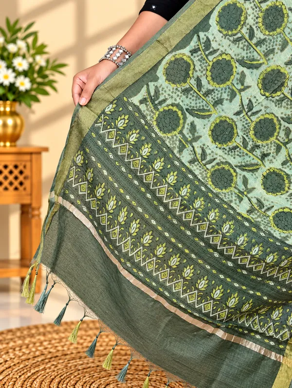 Green_Chanderi_Cotton_Silk_Premium_&_Elegant_Dupatta_For_Women