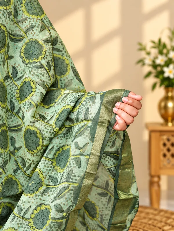 Green_Chanderi_Cotton_Silk_Premium_&_Elegant_Dupatta_For_Women