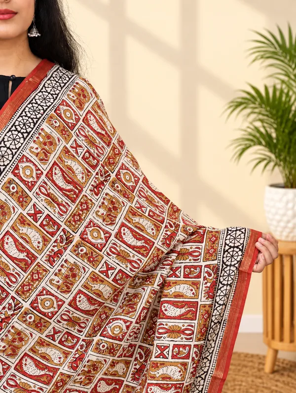 Brown_Hand-made_block_print_dupatta