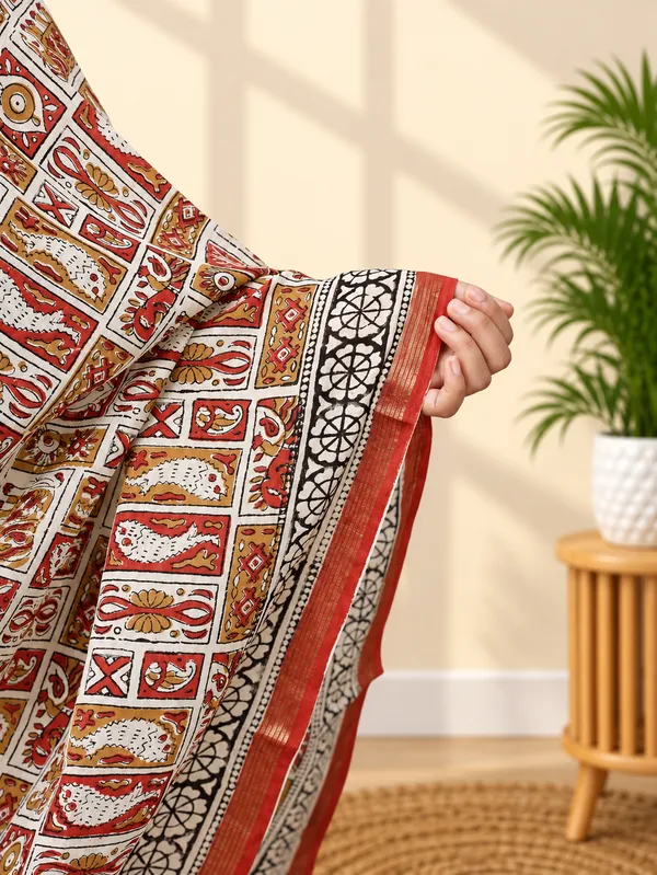 Brown_Hand-made_block_print_dupatta