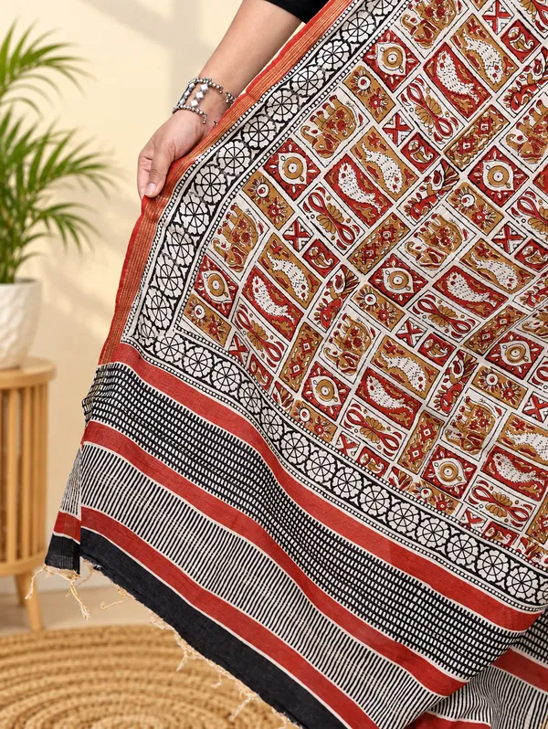 Brown_Hand-made_block_print_dupatta