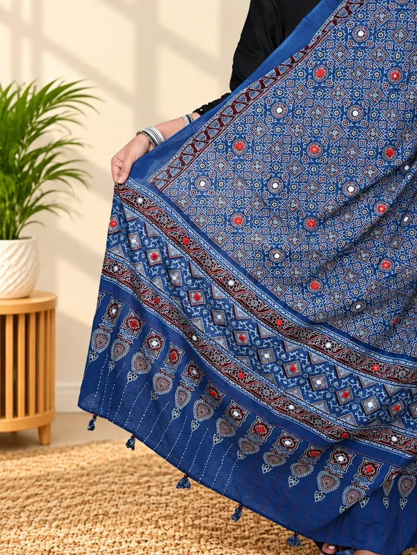 Cotton_Ajarak_Mirror_Dupatta