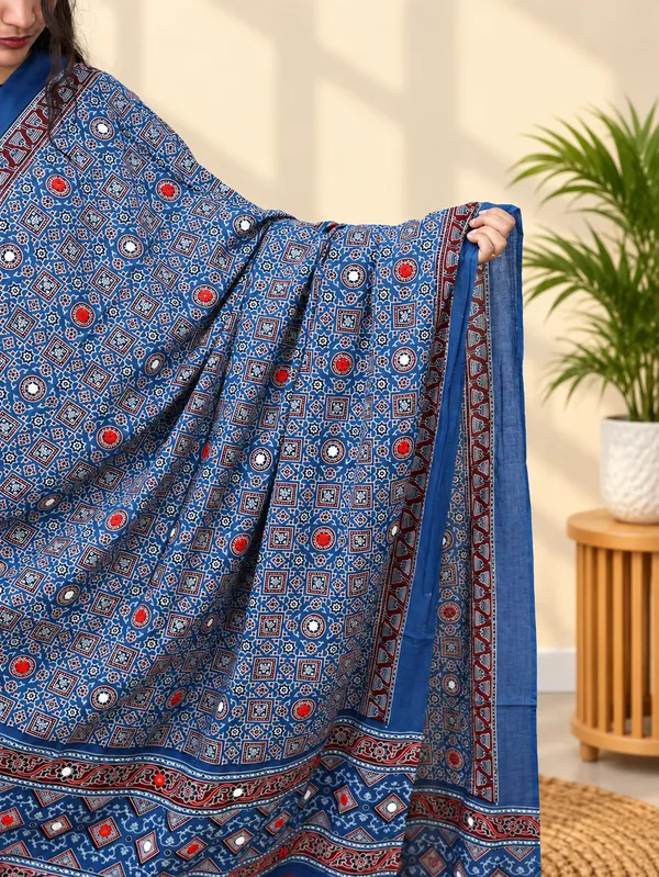 Cotton_Ajarak_Mirror_Dupatta