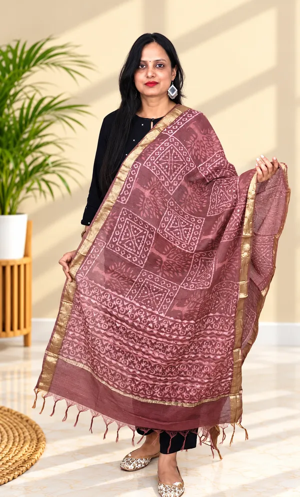 Chanderi_Fancy_Bagru_Print_Dupatta_For_Women