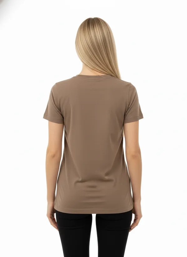 Tan_Brown_Graphic_Printed_Round_Neck_T-Shirt_For_Women