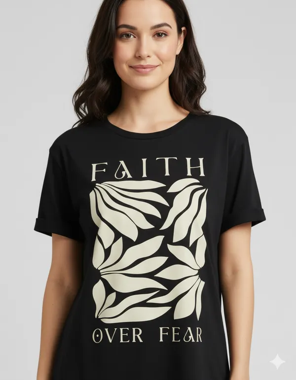 Black_Graphic_Printed_Round_Neck_T-Shirt_For_Women