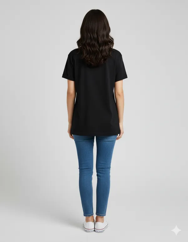 Black_Graphic_Printed_Round_Neck_T-Shirt_For_Women