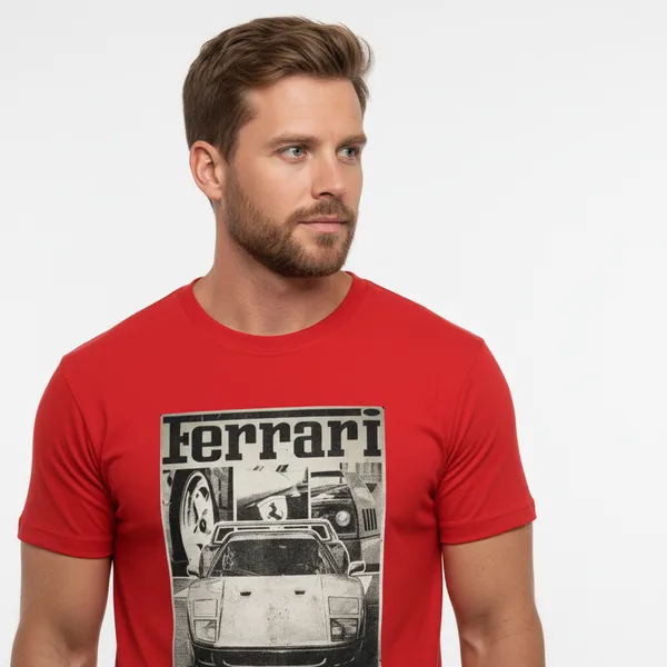 Men_round_neck_Tshirt__Ferrari_Black_and_White_-Red