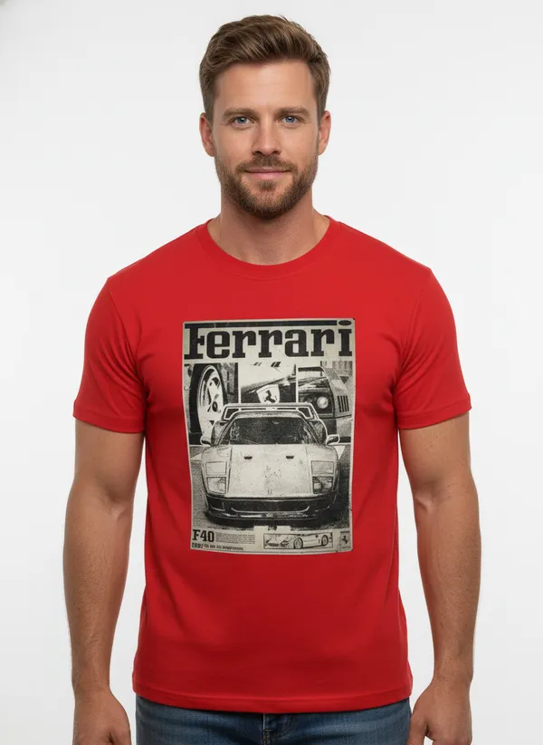 Men_round_neck_Tshirt__Ferrari_Black_and_White_-Red