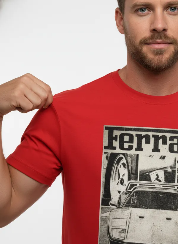Men_round_neck_Tshirt__Ferrari_Black_and_White_-Red