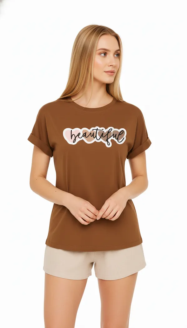 Women_round_neck_Tshirt__Beautiful
