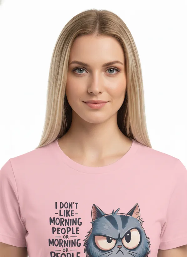 Women_round_neck_Tshirt__Cat_-_Morning_person