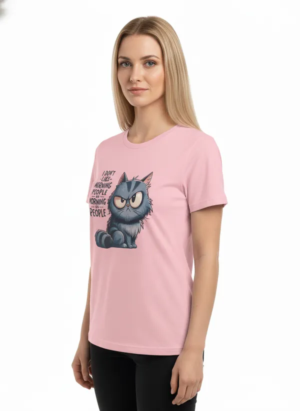 Women_round_neck_Tshirt__Cat_-_Morning_person