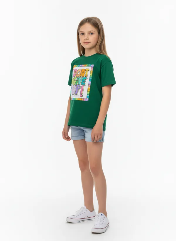 Girls_round_neck_Tshirt_Don�t_give_up