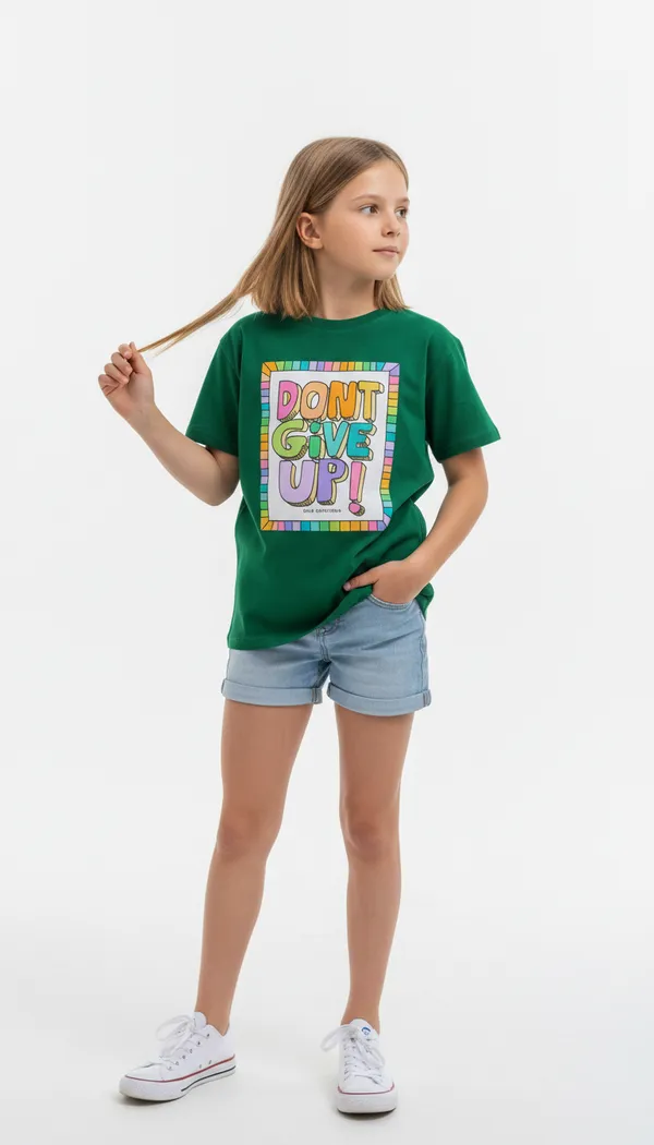 Girls_round_neck_Tshirt_Don�t_give_up