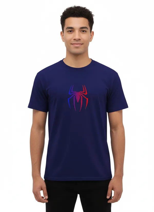 Men_round_neck_Tshirt_Spider_-_Navy