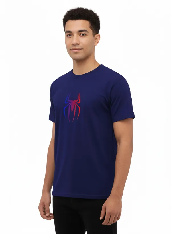 Men_round_neck_Tshirt_Spider_-_Navy
