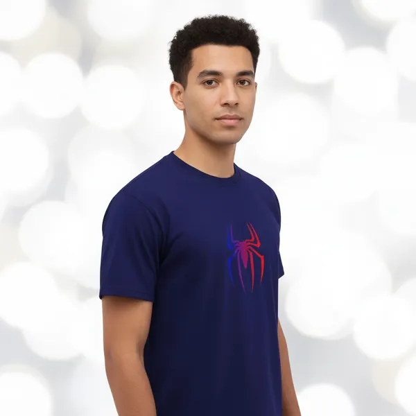 Men_round_neck_Tshirt_Spider_-_Navy