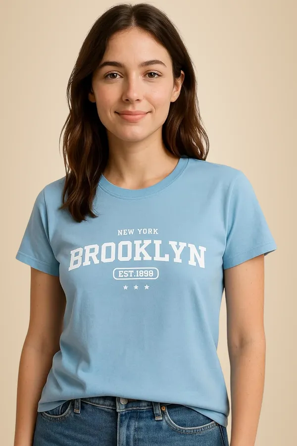 Powder_Blue_Graphic_Printed_Round_Neck_T-Shirt_For_Women