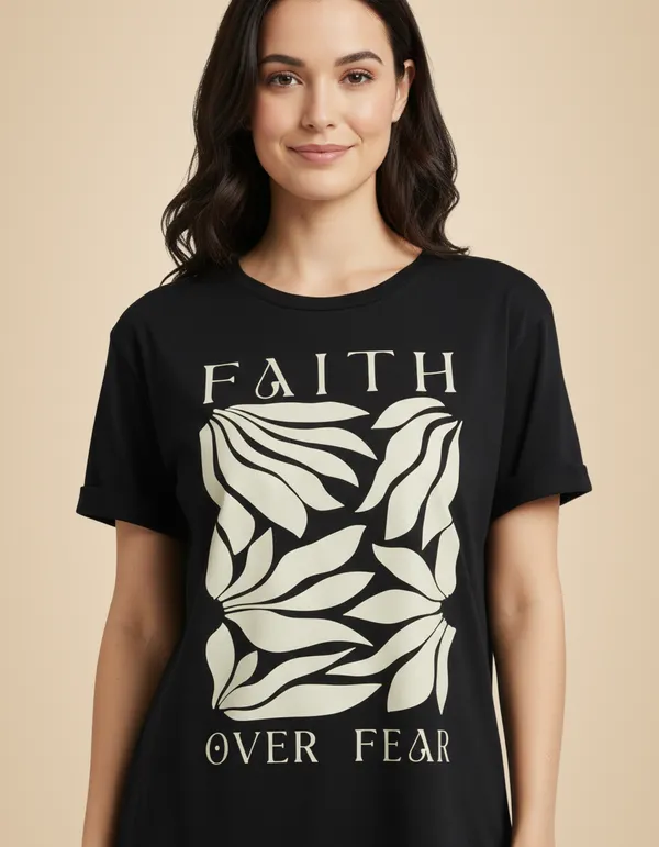Black_Graphic_Printed_Round_Neck_T-Shirt_For_Women
