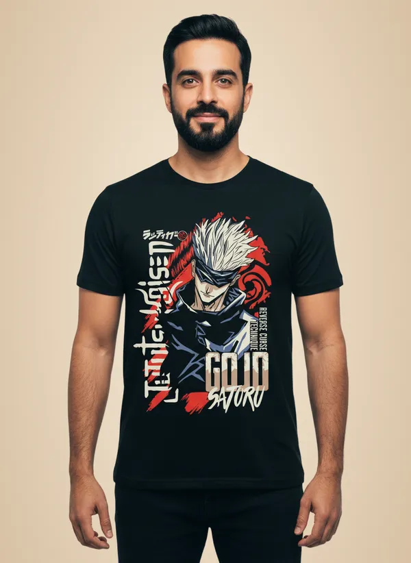Black_Graphic_Printed_Round_Neck_T-Shirt_For_Men